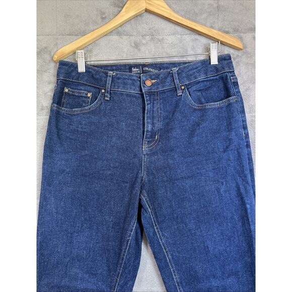 Boden Jeans Women's 8 Long Blue Girlfriend Dark Wash Straight 31" Inseam Preppy - Picture 2 of 14